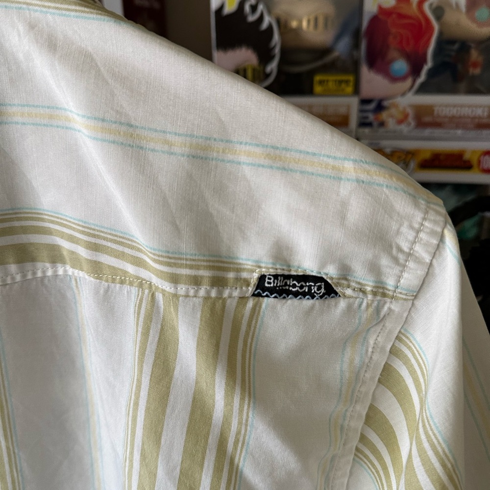 Y2K Billabong Shirt Light Weight Cream/White Men’s Size L  #skater - Picture 4 of 9